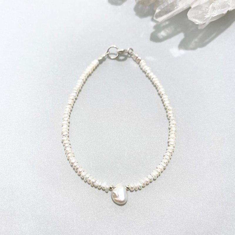 Pearl Bracelets White - Ops Pearl handmade design elegant 925Silver bracelet