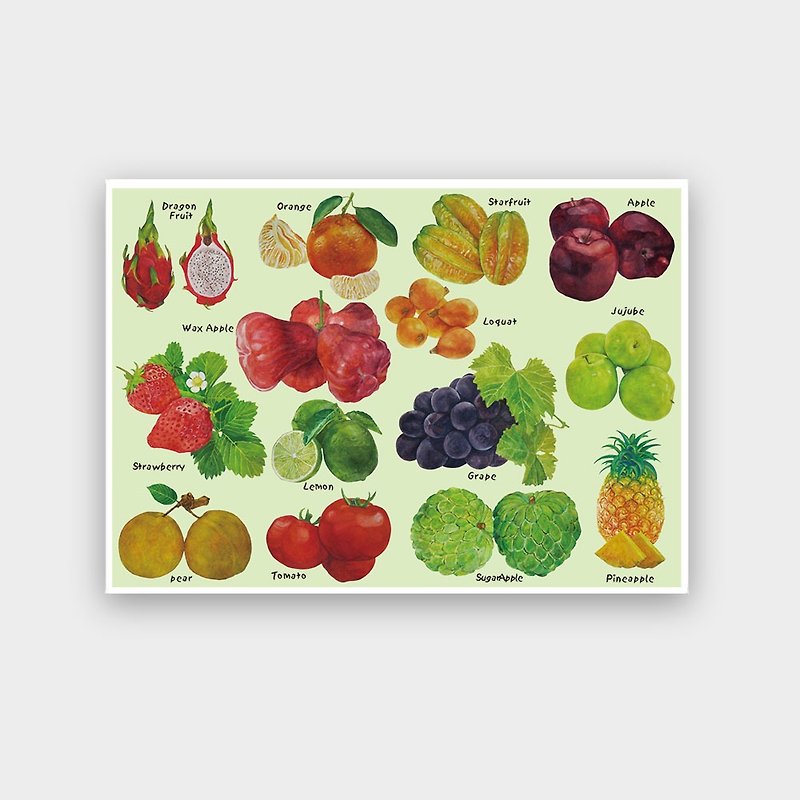 I love taiwan postercard--  Taiwanese Fruit 2 - การ์ด/โปสการ์ด - กระดาษ 