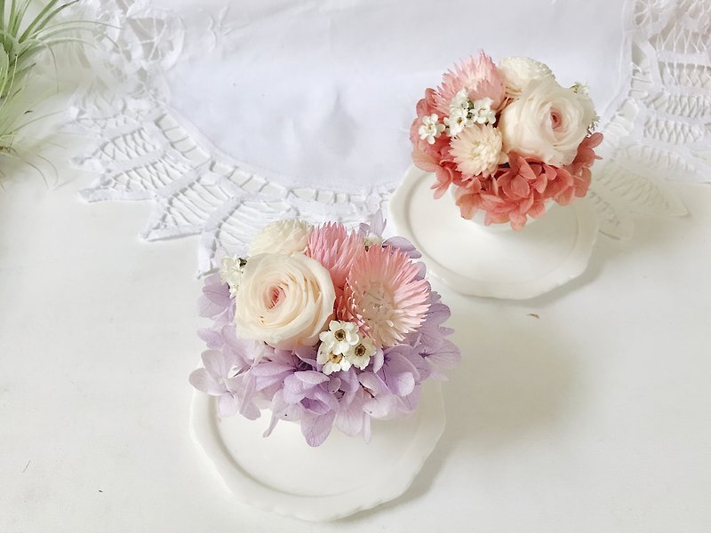 Alley Moer. Sister gift eternal flower jewelry storage small plate ring plate jewelry plate - Dried Flowers & Bouquets - Plants & Flowers Pink
