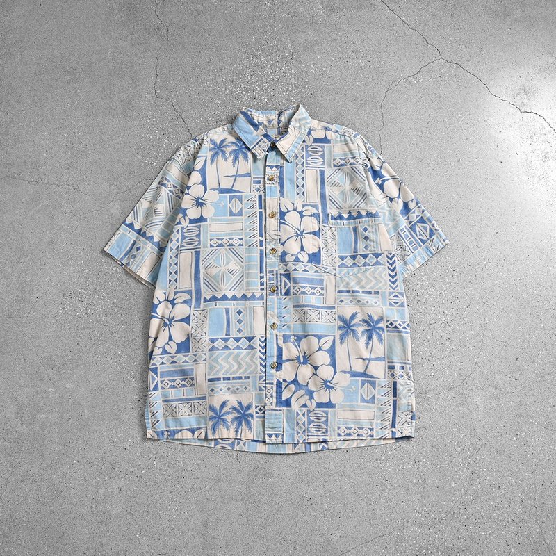 Aloha Shirts 夏威夷衫 / 古巴領襯衫、夏季古著襯衫、保齡球襯衫 - 男襯衫/休閒襯衫 - 其他材質 藍色