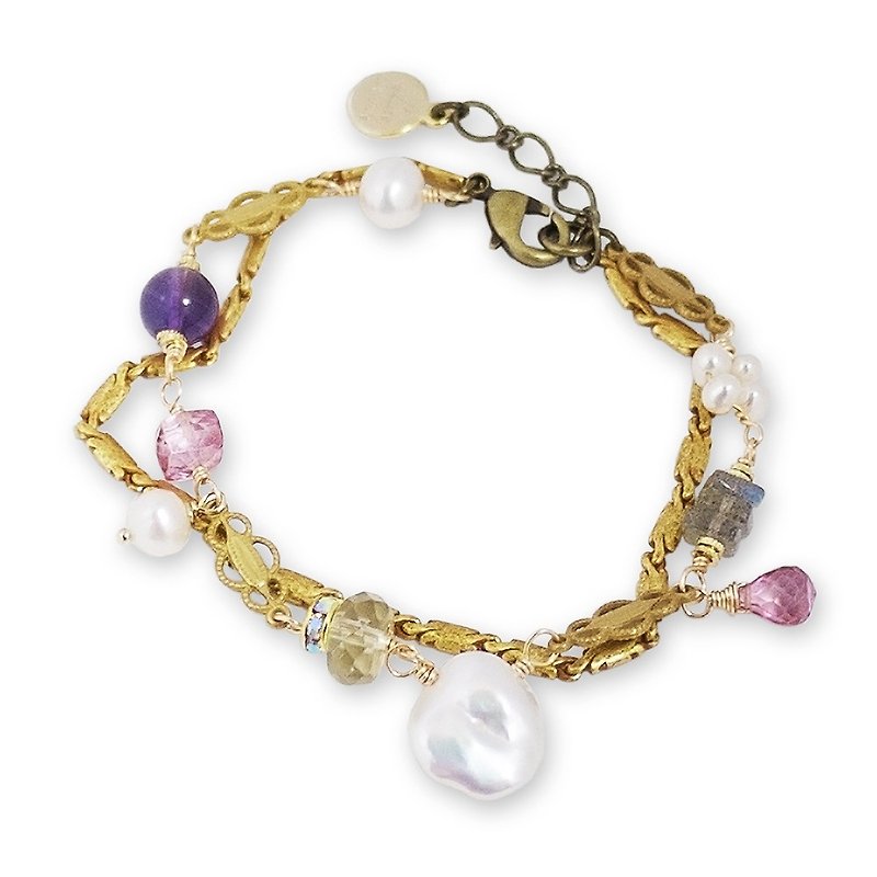 Luce Costante fiore perla series bracelet-LCW-1829 - สร้อยข้อมือ - ทองแดงทองเหลือง 