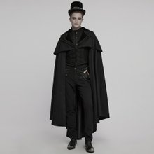 Punk Rock High Collar Long Coat - Red / Black / Couple Style