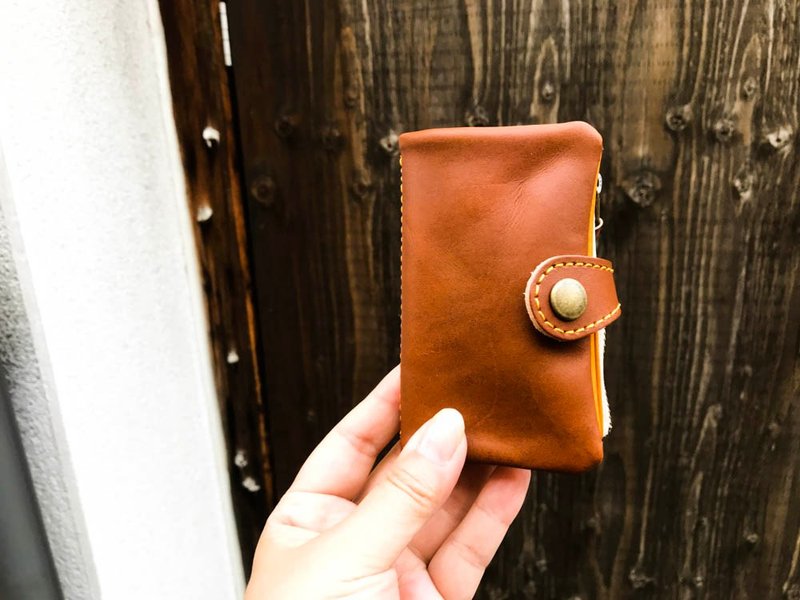 POCKET Melting chocolate caramel Pocket plump key case Car key OK PPK-BCB-C - Keychains - Genuine Leather Brown