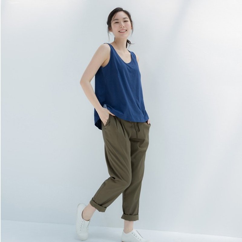 Walking trails with plains and rags - drifting wood - Women's Pants - Cotton & Hemp Green