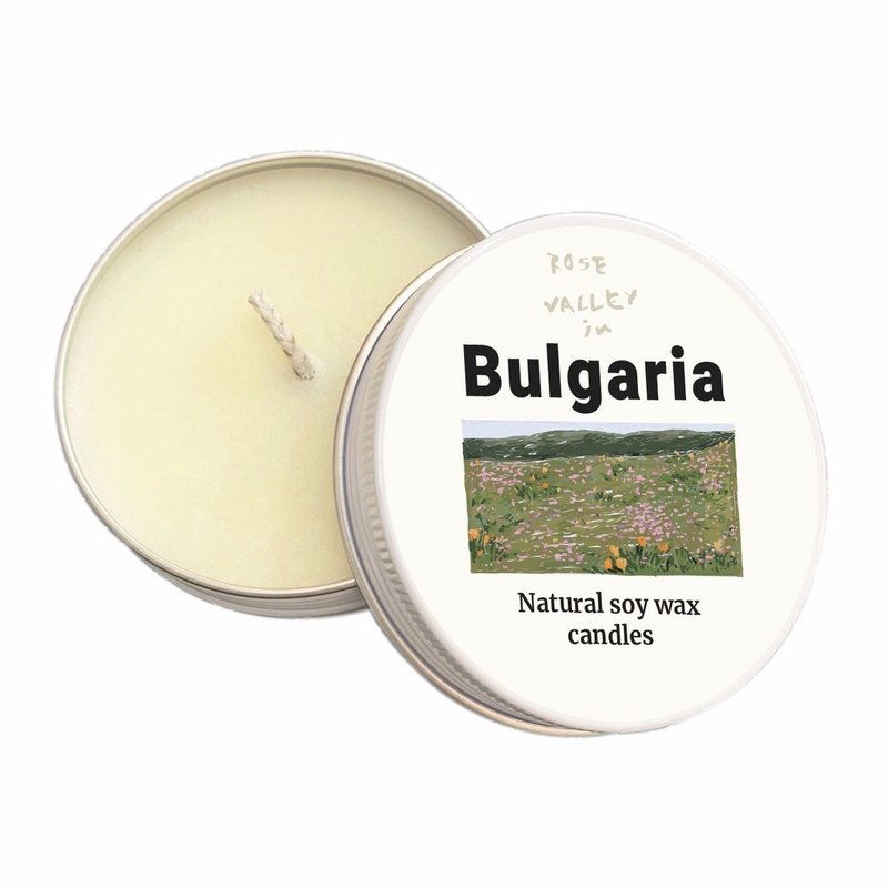 Summerstuff.marine - SOY WAX CANDLES กลิ่น ROSE VALLEY IN BULGARIA (60 g) - 香氛蠟燭/燭台 - 蠟 白色