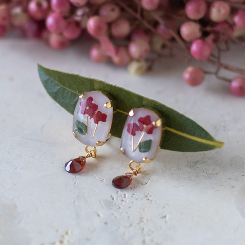 花型ピアス ガーネット TAKE-UP ONLINE SHOP/テイクアップ公式オンラインショップ / K18