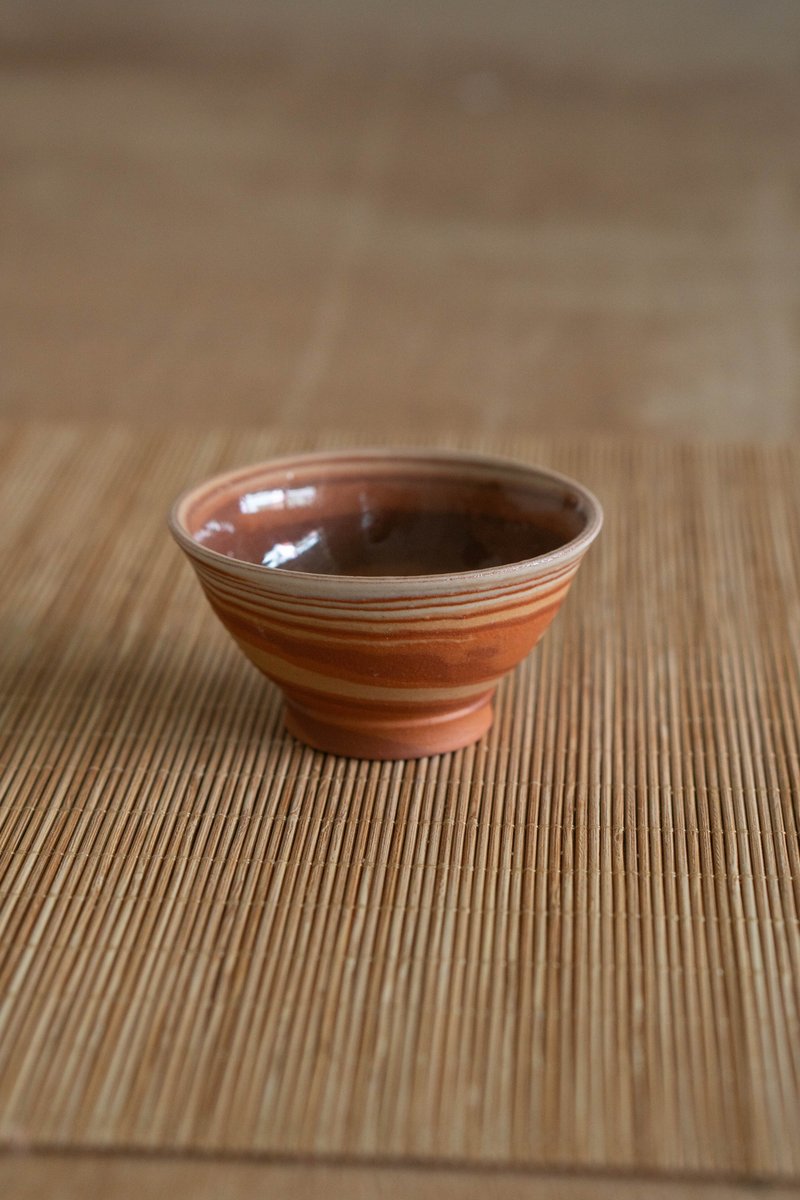 Grand Canyon marbled tea cup | sake cup - ถ้วย - เครื่องลายคราม สีนำ้ตาล