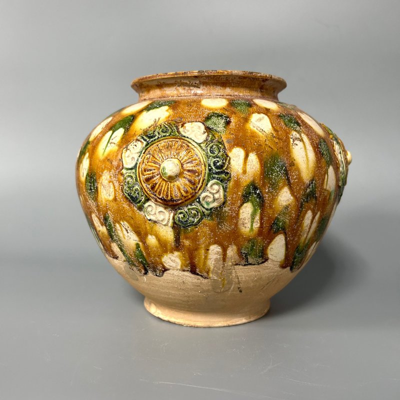 唐三彩貼花罐 - 擺飾/家飾品 - 陶 卡其色