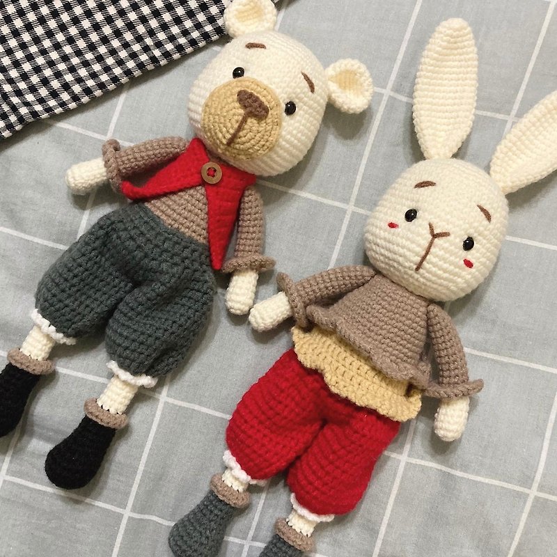 Treasure Rabbit Pair of Baby Treasure Moon Gift Box - Kids' Toys - Cotton & Hemp White