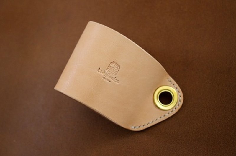 Genuine Leather Coffee Sleeve Hand Cover Leather Sleeve Hand Sewn Nume Leather Natural Natural [Made to Order] - อื่นๆ - หนังแท้ 