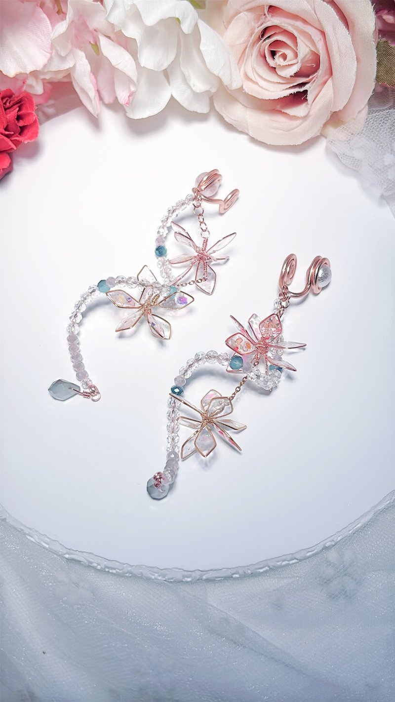 雪花飄飄 冬日聖誕 無痛耳夾 耳針 聖誕節前一星期出貨完畢 - 耳環/耳夾/耳骨夾 - 樹脂 白色