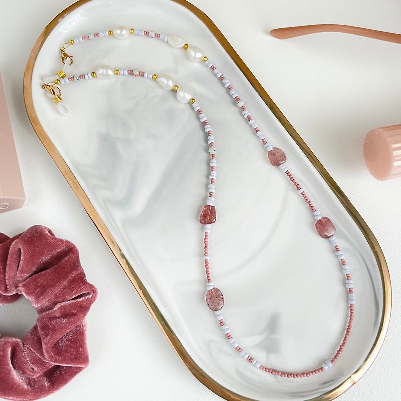 Pastel Mask and Glasses chain - 口罩繩, 口罩鏈 - 口罩/口罩收納套 - 珍珠 粉紅色