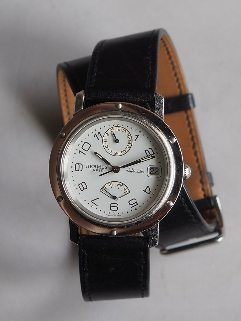 HERMÈS Clipper Double Tour Watch エルメス クリッパー ドゥブルトゥール ウォッチ ヴィンテージ - 男錶/中性錶 - 不鏽鋼 銀色