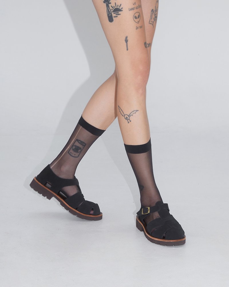Aster Sandals / Black - 涼鞋 - 真皮 黑色