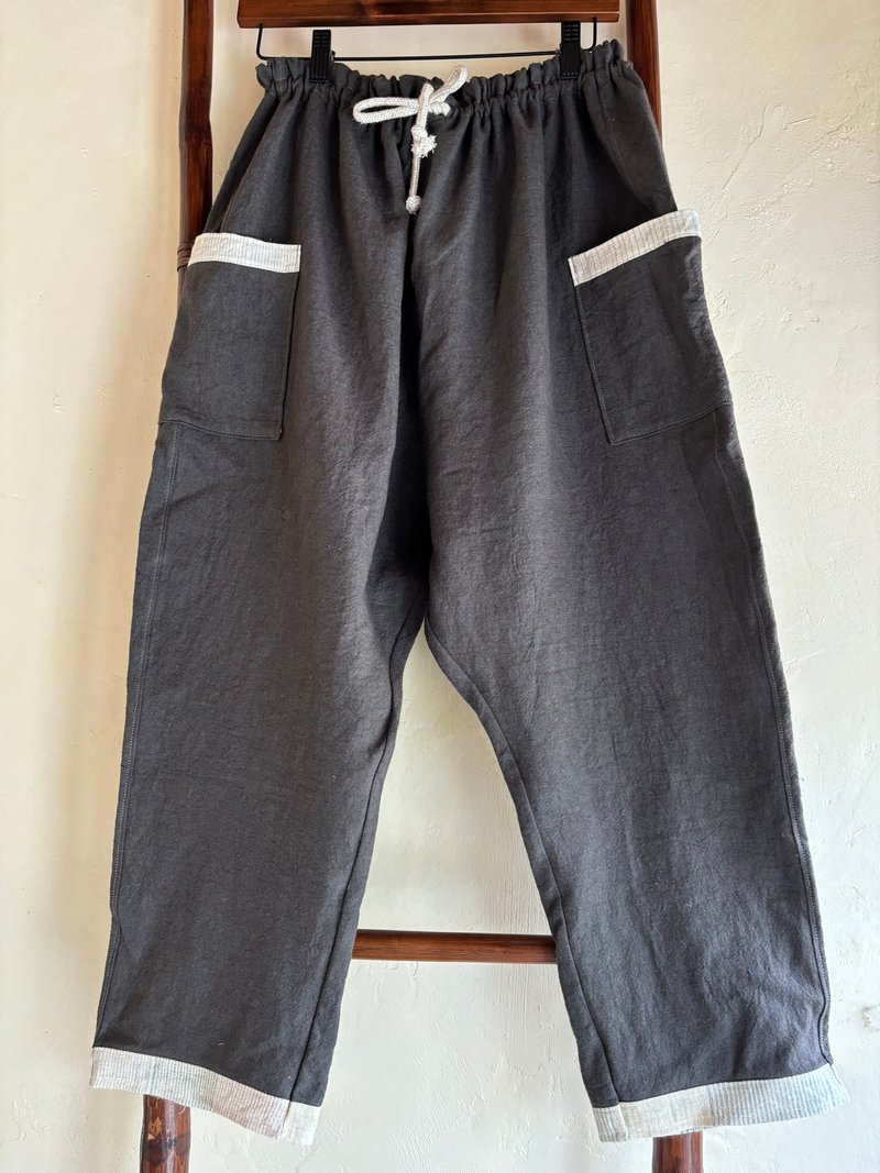 Loose linen pants G - Unisex Pants - Cotton & Hemp Gray