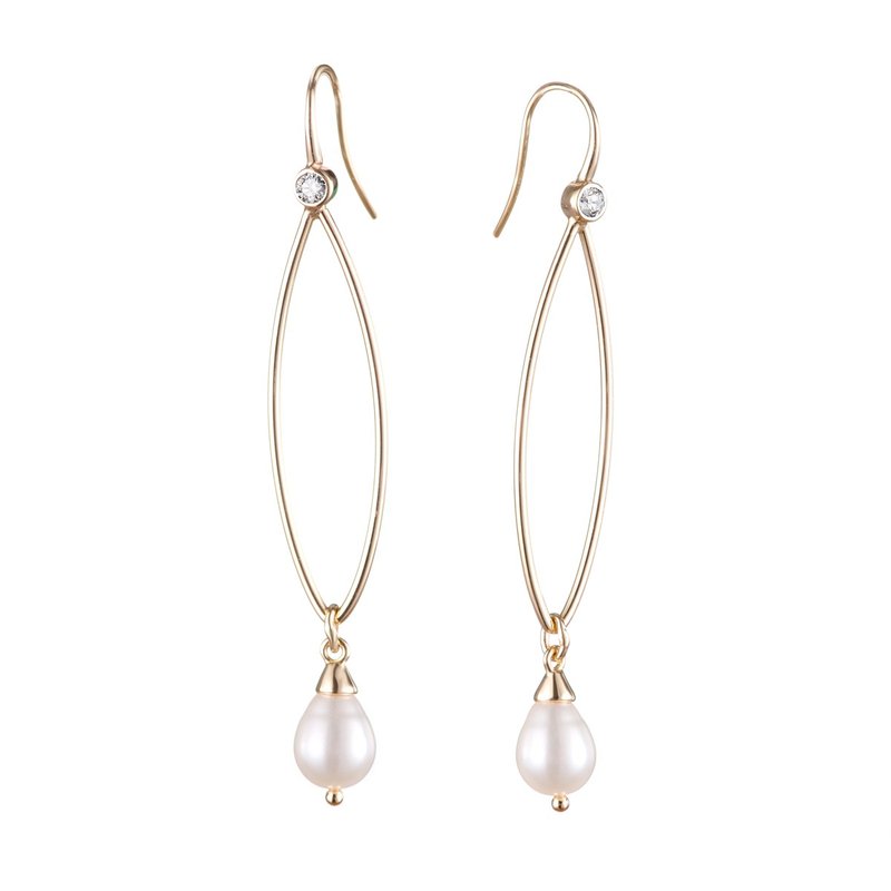 Simple diamond and pearl earrings (3 colors in total) gold/silver/ Rose Gold/natural pearl/star diamond - Earrings & Clip-ons - Pearl 