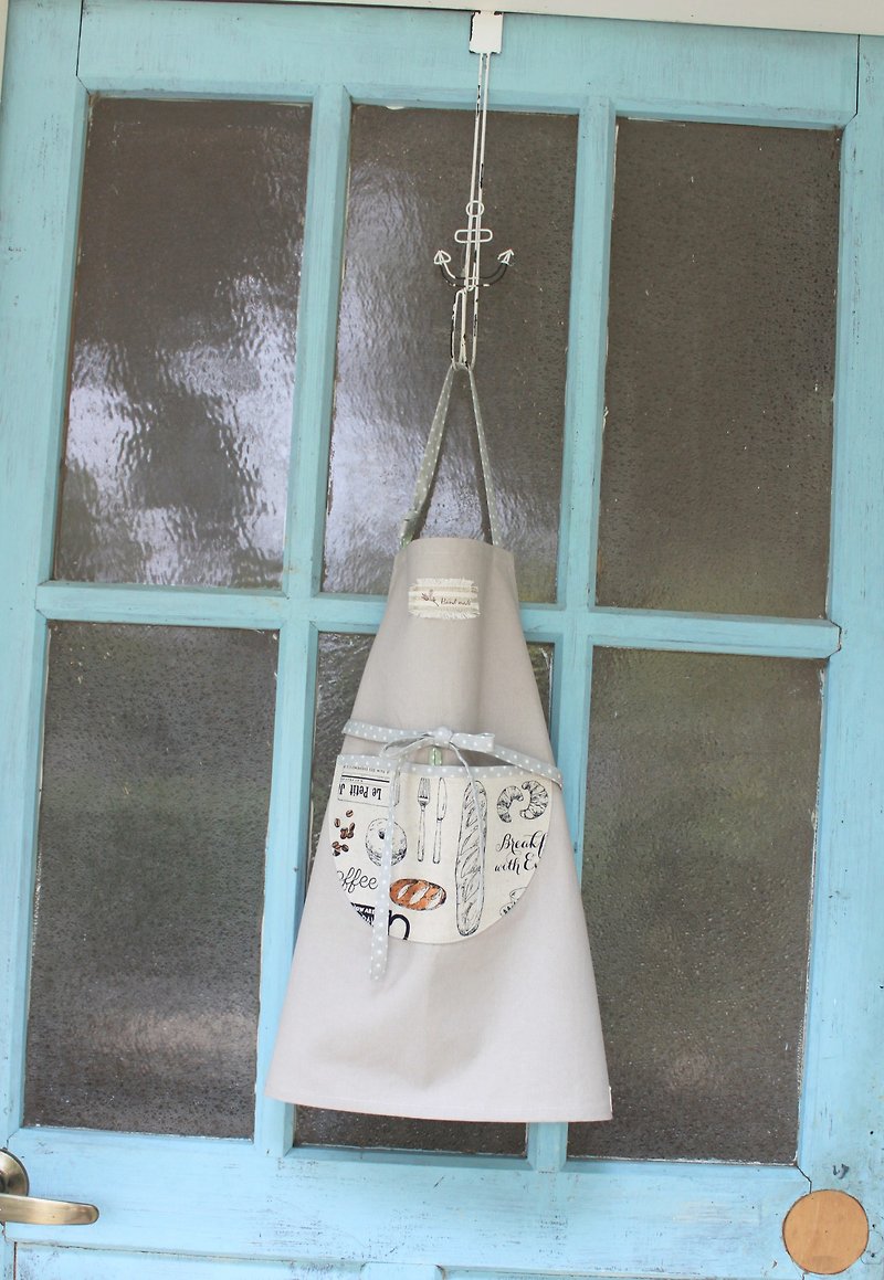 【Moon Handmade り】Parent-child hand-made apron-both men and women can do it! (with 5 English letters or less) - ผ้ากันเปื้อน - ผ้าฝ้าย/ผ้าลินิน 
