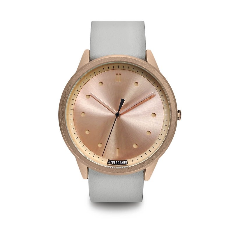 HYPERGRAND - 02基本款系列 - 玫瑰金錶盤白皮革 手錶 - 男錶/中性錶 - 其他材質 白色