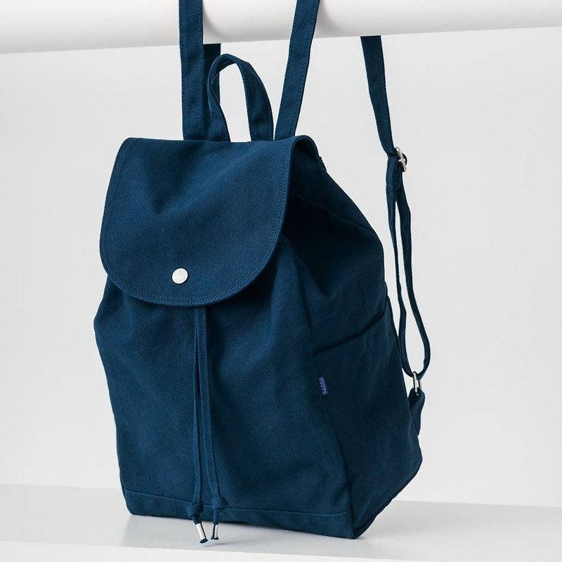 / delicate side pocket backpack - dark blue - Backpacks - Cotton & Hemp Blue