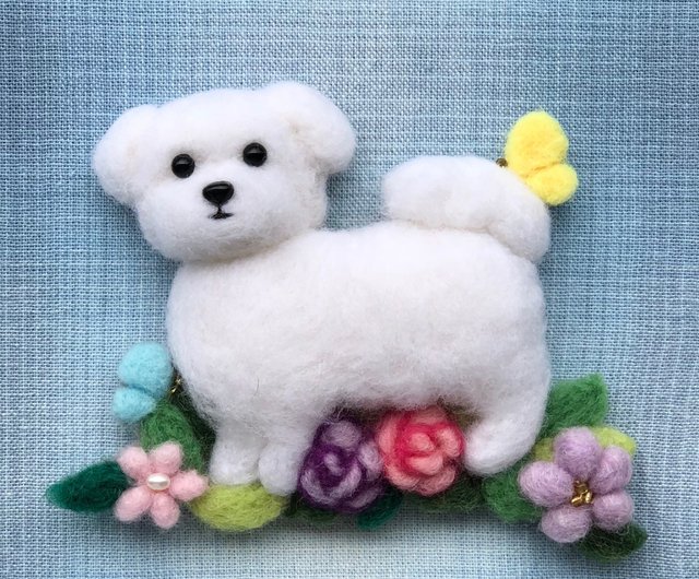 handmade 羊毛フェルト ☆ マルチーズ 犬 オーダー マリリン様 羊毛