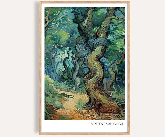 森の小道 Twisted Forest Path / ゴッホ風アートポスター（フレーム