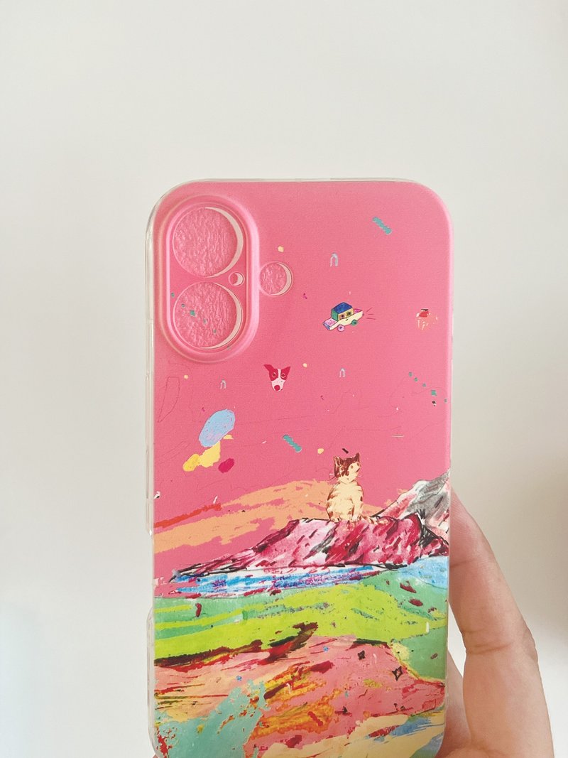 iphone 17 桃粉山稜星 質感手機殼訂製 軟殼 - 手機殼/手機套 - 橡膠 藍色