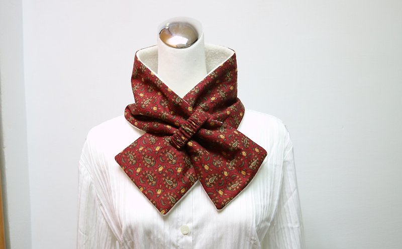 Adjustable short scarf. Scarf warm scarf double-sided two-tone color for adults and children - ผ้าพันคอถัก - วัสดุอื่นๆ 