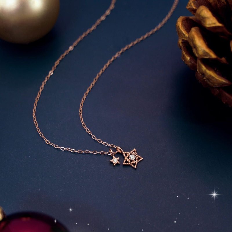 L'amour Wishing Star Necklace (Rose Gold) - Necklaces - Sterling Silver 