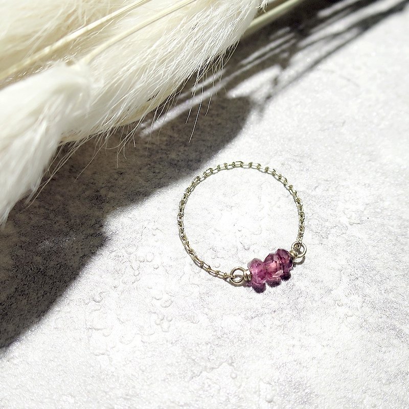 VIIART. Simple Gemstone-rubellite. Natural Tourmaline 14KGF Japanese Small Ring - General Rings - Other Metals Red