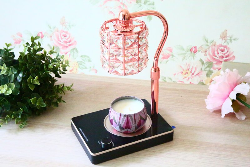 Flow Gold Luxury Melting Wax Lamp (Lamp + Candle)-Timed Dimming Model Height Adjustment-Circle - โคมไฟ - โลหะ สีทอง