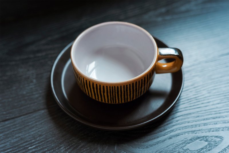 German made Waechtersbach ー PETRA caramel chestnut coffee cup set ー European antique old pieces - Mugs - Pottery Brown