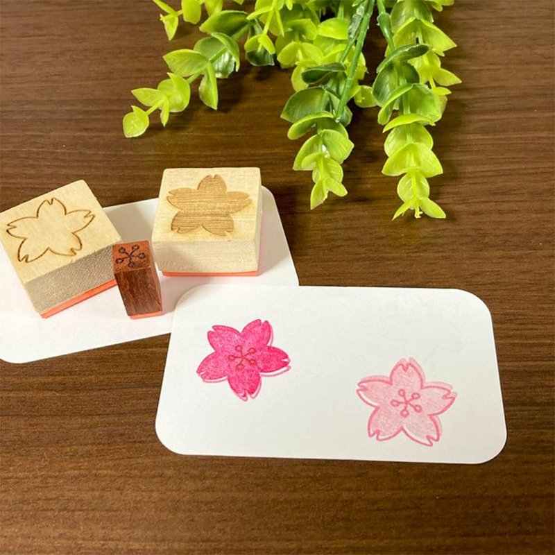 重ねて綺麗な　桜のはんこ　3点セット - 印章/印台 - 木頭 卡其色