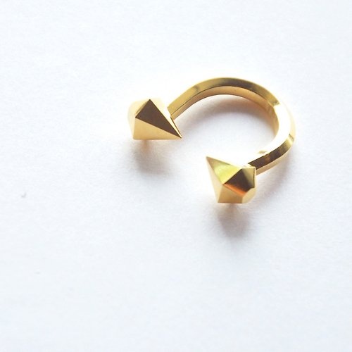 Cheng Jewelry TAL露水－金罐II 六邊形水滴 鍍18K金戒指