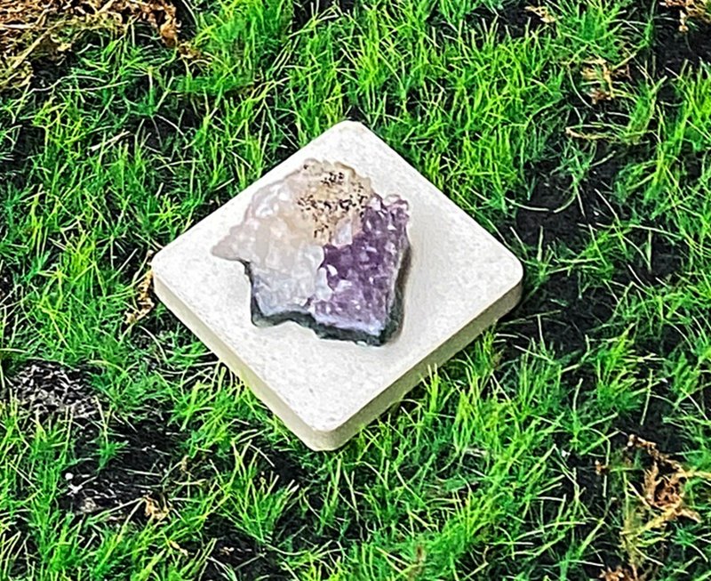 招財避邪-天然異象紫晶簇共生方解石及黑碧璽 紫水晶 財運水晶 - 擺飾/家飾品 - 水晶 多色