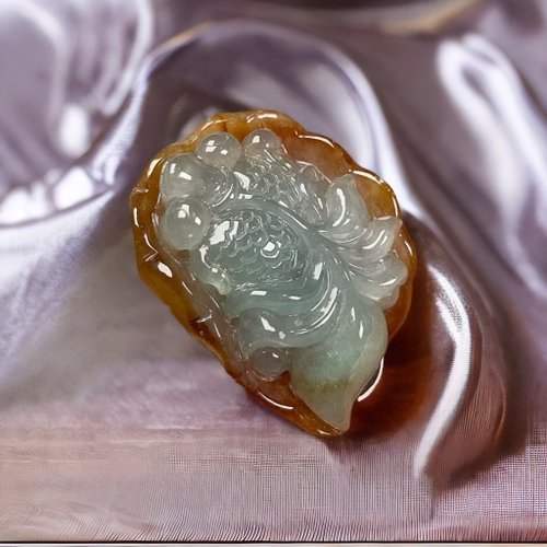 瓔珞珠寶盒 E.L.Jewelry Box 冰糯綠黃翡翡翠金魚 | 天然緬甸玉翡翠A貨