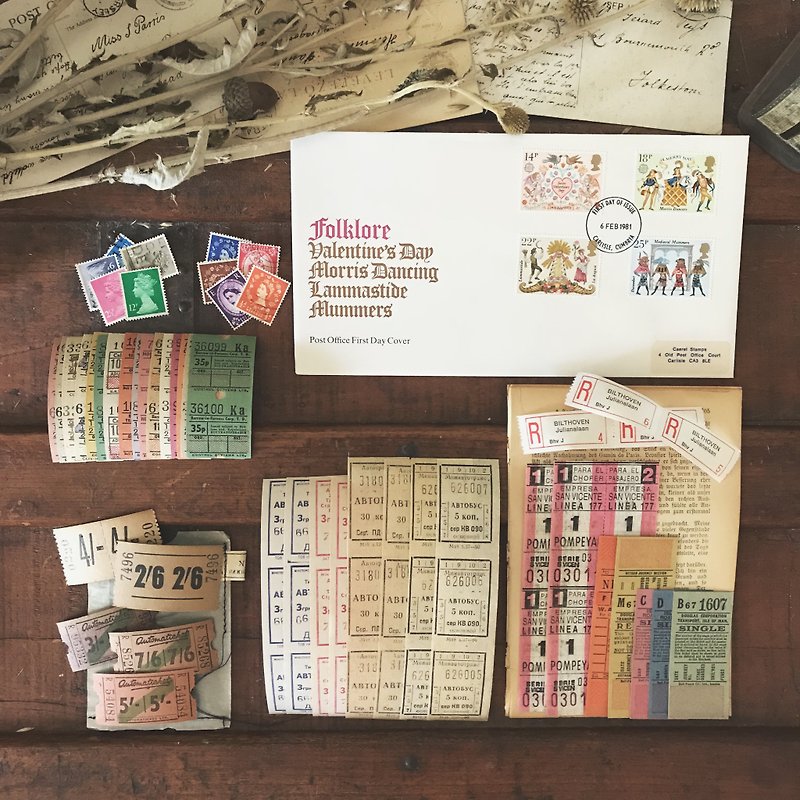 Limited sale of European and American antique ticket sets - การ์ด/โปสการ์ด - กระดาษ 