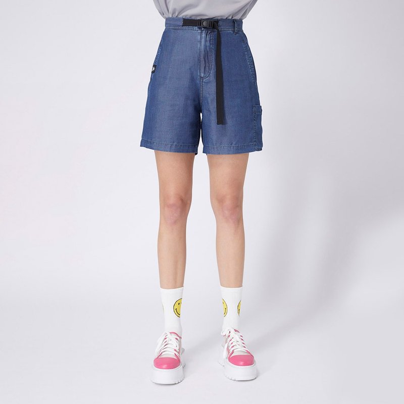 Unisex lightweight Denim Shorts / Indigo - กางเกงขาสั้น - วัสดุอื่นๆ สีน้ำเงิน