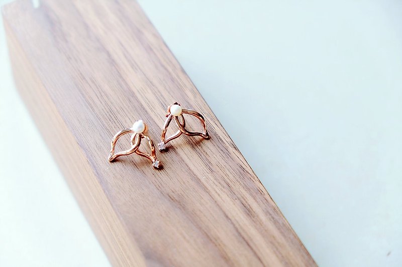 Butterflymoon collection Wings earrings - Earrings & Clip-ons - Rose Gold Pink