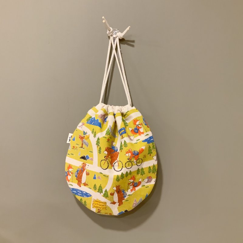 Japanese pure cotton drawstring treasure bag/storage bag/cosmetic bag - Drawstring Bags - Cotton & Hemp 