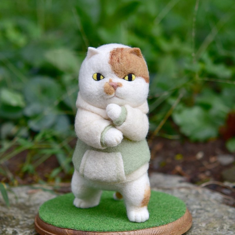 [Wool doll] [Cat] Hoodie Chashiro-san [One-of-a-kind item] - Stuffed Dolls & Figurines - Wool 