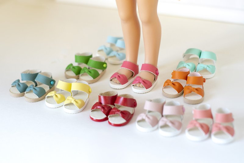 2-inch shoes for 13 inch doll Paola Reina, summer doll sandals, doll shoes 5 cm - ตุ๊กตา - หนังเทียม หลากหลายสี