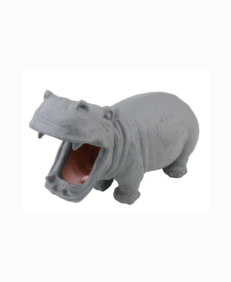 Japan Magnets Desk Zoo Series Hungry Hippo Pen Holder Stationery Storage Holder (Gray) - Pen & Pencil Holders - Resin Gray