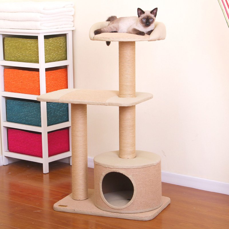 American Petpals | Environmentally friendly woven recreational jumping platform - อุปกรณ์แมว - ผ้าฝ้าย/ผ้าลินิน สีกากี