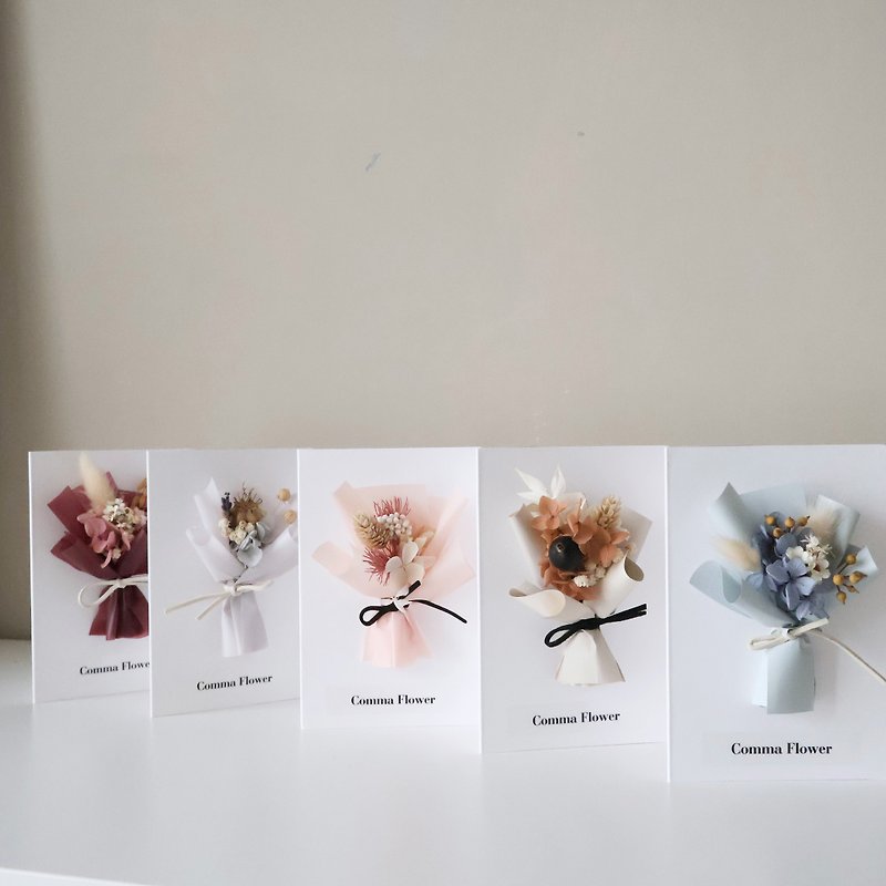 Preserved flower card handwritten card with gift box - ช่อดอกไม้แห้ง - พืช/ดอกไม้ หลากหลายสี