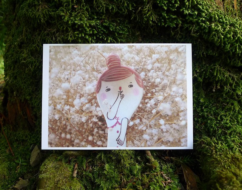 Hush ~ whisper ✤ postcard - การ์ด/โปสการ์ด - กระดาษ สีนำ้ตาล