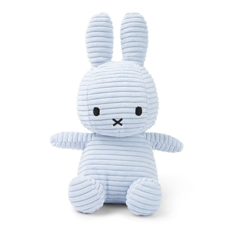 BON TON TOYS Miffy Rabbit ECO Corduroy Stuffed Doll 23CM-Ice Blue - ตุ๊กตา - เส้นใยสังเคราะห์ สีน้ำเงิน