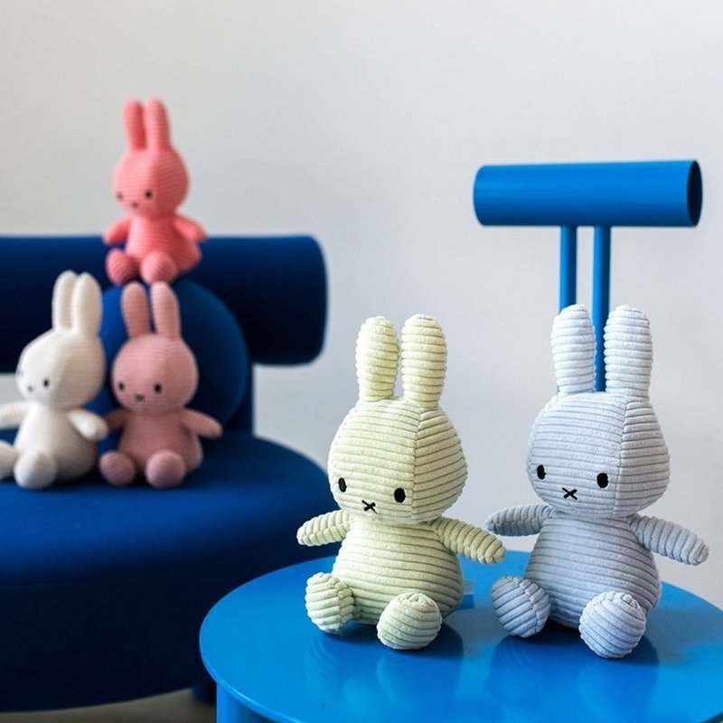 BON TON TOYS 米菲兔ECO燈芯絨填充玩偶23cm-冰藍 - 公仔/玩偶 - 聚酯纖維 藍色
