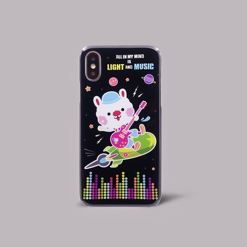 iPhone X/Xs Music Planet SingSing Rabbit 超薄型フィット イヤーオブザラビット 電話ケース - スマホケース - プラスチック ブラック
