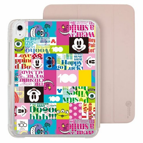 The Hood Pinkoi 旗艦店 Disney100th特別版pattern iPad air/pro可拆式防摔透明 實色摺套