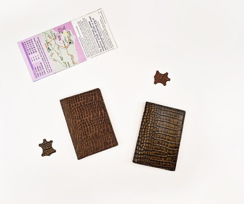 Leather Passport Cover Holder Case Wallet, Handmade Gift for Him Her - 護照夾/護照套 - 真皮 